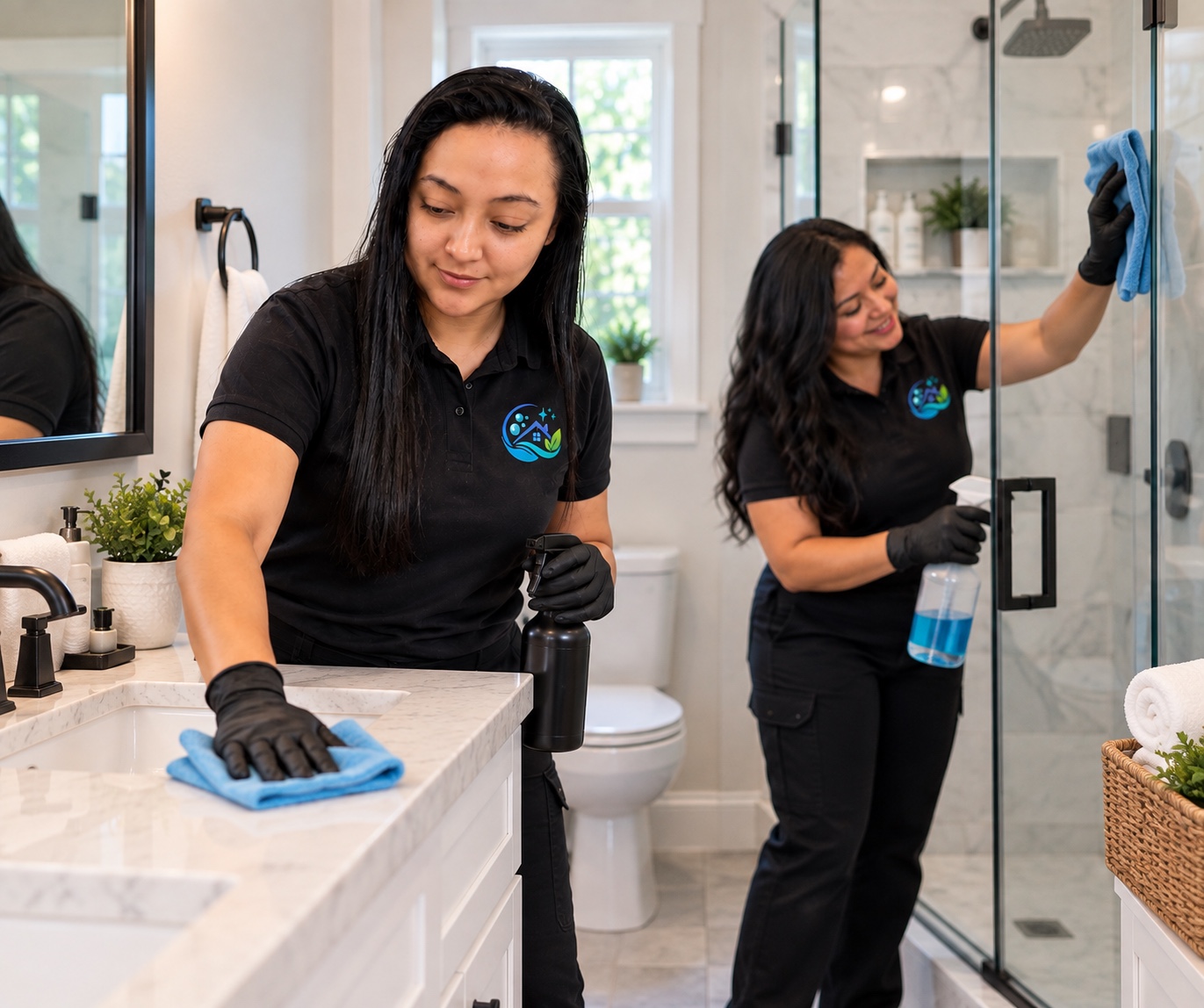 Detailed bathroom cleaning